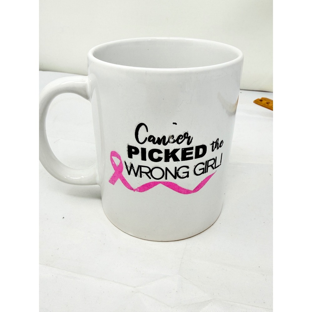 Royal‎ Norfolk Cancer Picked The Wrong Girl Pink Ribbon Breast Cancer Mug White